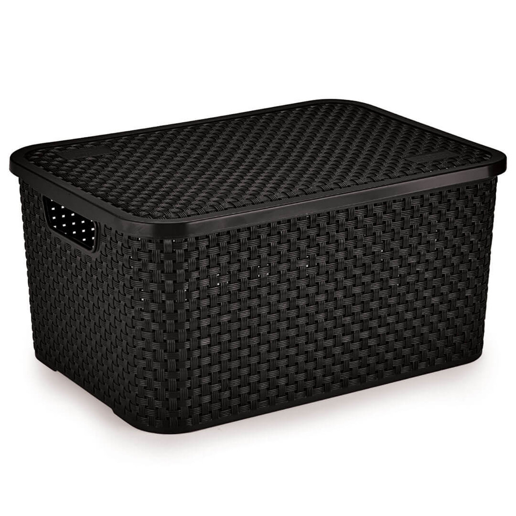 Caixa Organizadora Rattan 16L BPA Free 1 CAIXA ORGANIZADORA RATTAN COM TAMPA 16L
