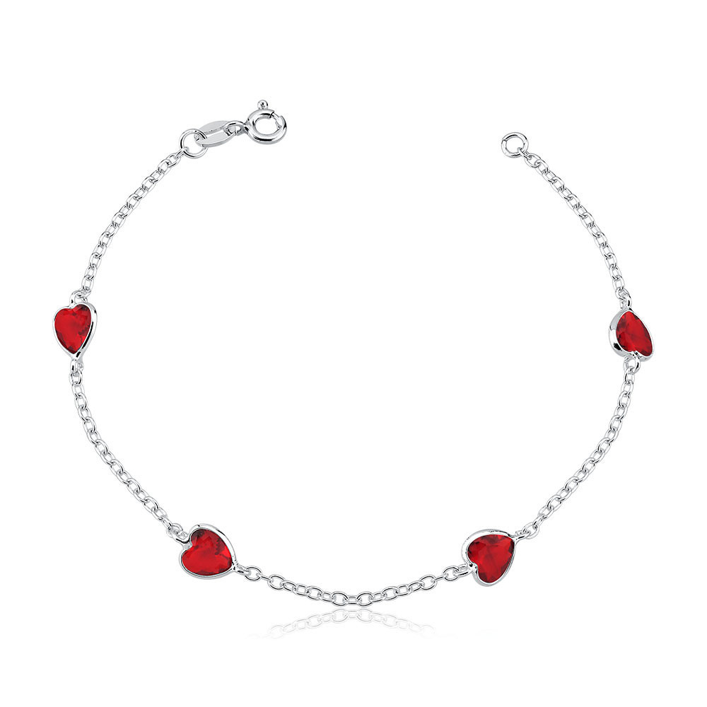 Pulseira Prata 925 Cora??o Zirconia 1 Pulseira Prata 925 Coração Zirconia