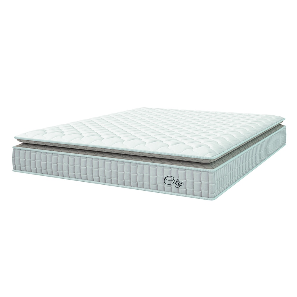 Colch?o Casal King Molas Ensacadas City Pillow Top 193x203x23cm Branco / Bege Hellen - Suporta at? 110kg por Pessoa 1 Colchão Casal King Molas Ensacadas City Pillow Top 193x203x23cm Branco / Bege Hellen - Suporta até 110kg por Pessoa