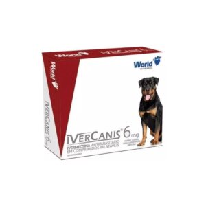 Ivercanis 6mg Ivermectina Cães 30kg com 4 Comprimidos World