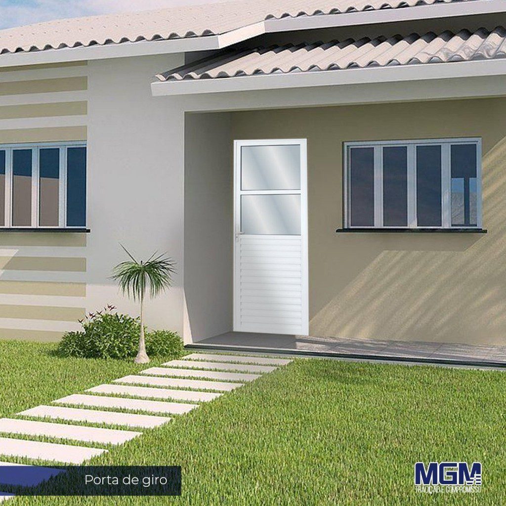 Porta Alum?nio 210x80cm 2 Vidros Liso Esquerda 1 Porta Alumínio 210x80cm 2 Vidros Liso Esquerda