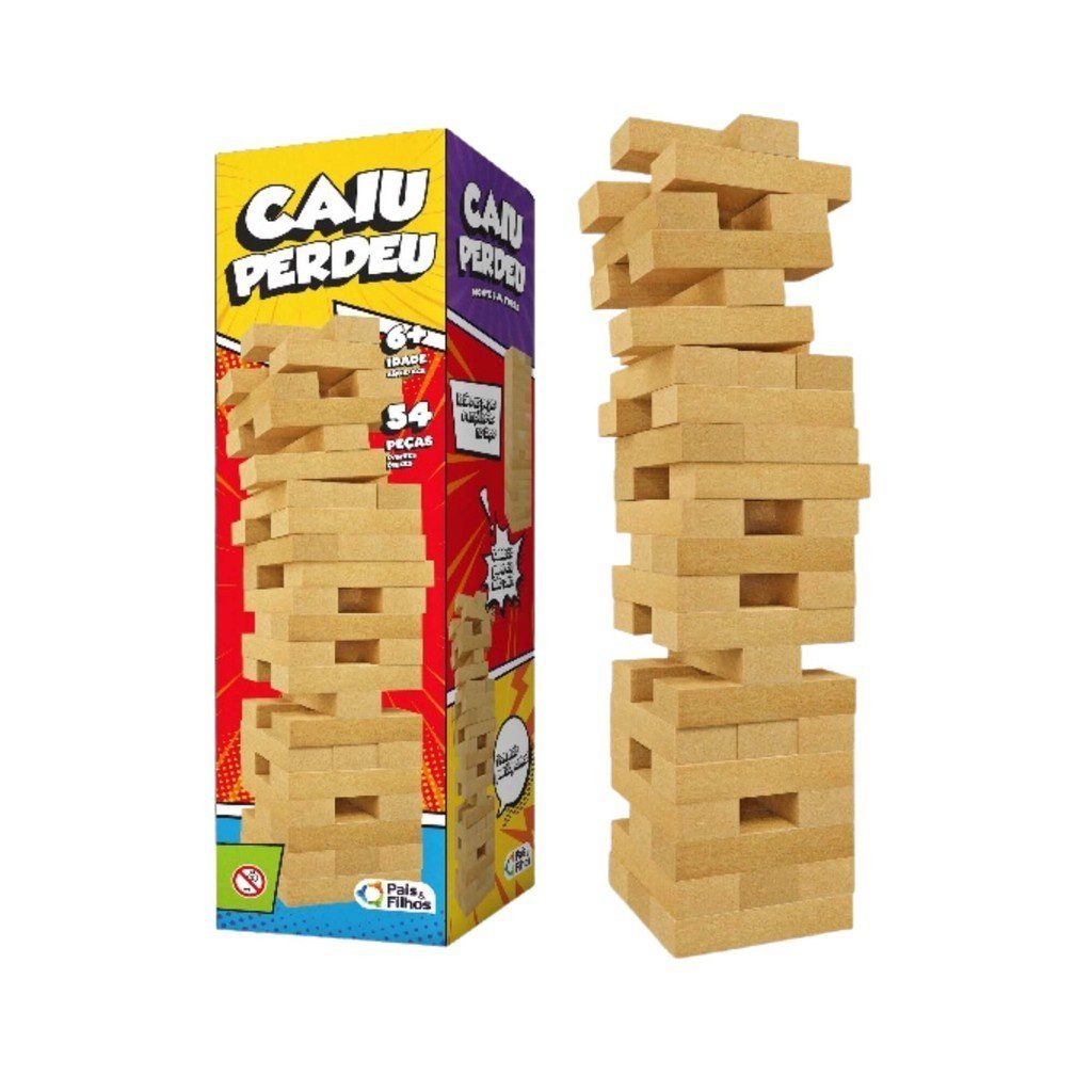 Jogo Caiu Perdeu 54 Pe?as Pais e Filhos 1 Jogo Caiu Perdeu 54 Peças Pais e Filhos
