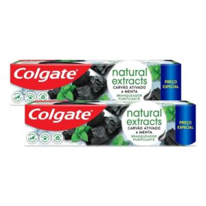 Kit 2 Creme Dental Colgate Extracts Carvão Ativado e Menta 140g