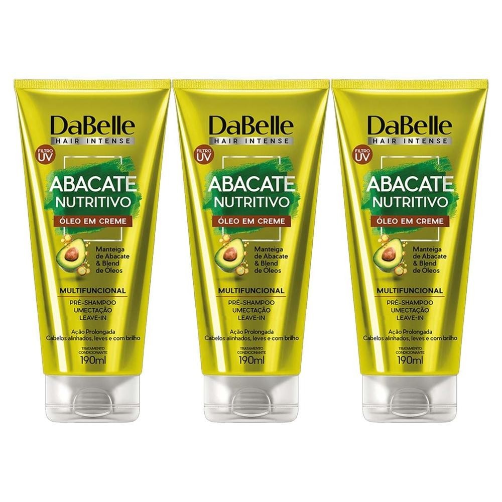 ?leo Abacate Nutritivo DaBelle 190ml 1 Kit 3 und Dabelle Óleo em Creme Abacate Nutritivo 190ml