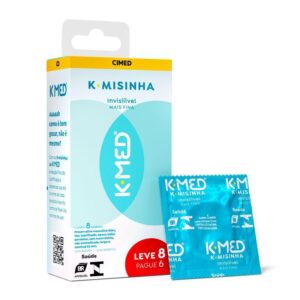 Preservativo Masculino Lubrificado K-Med K-Misinha Invisível Leve 8 Pague 6 Unidades