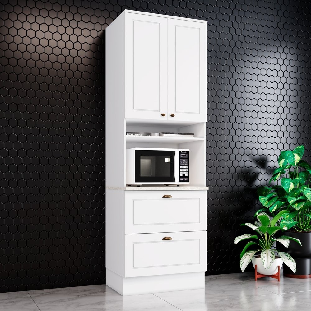 Paneleiro Forno Americana Henn Branco 1 Paneleiro com Torre Quente 1 Forno Americana