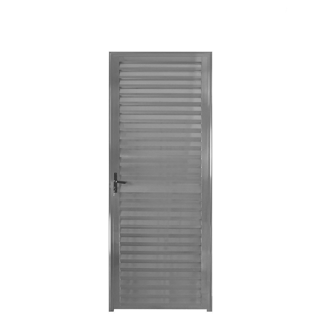 Porta Alum?nio Lambril Cromado 210x80cm 1 Porta Alumínio Lambril Cromado 210x80cm
