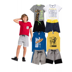 Kit 8 Peças Roupas Infantis Masculino Verão