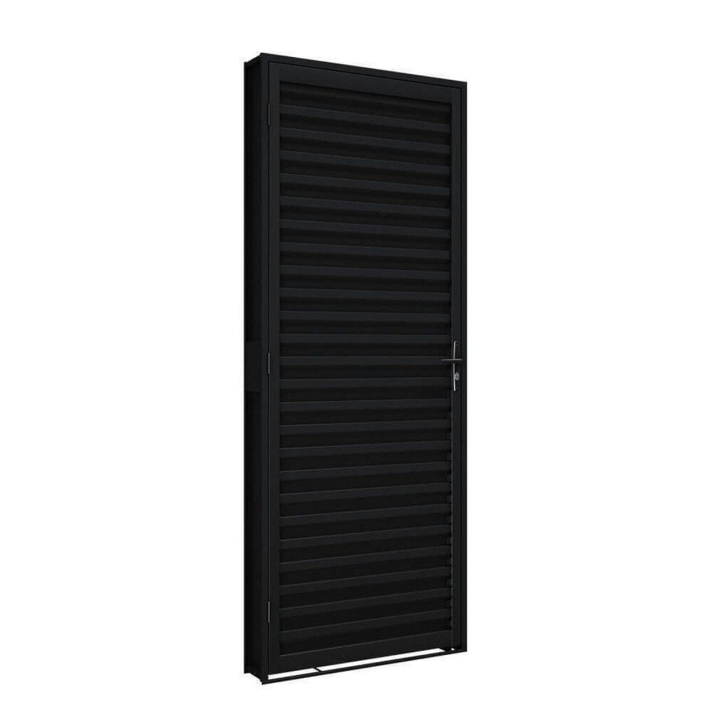 Porta de A?o Laminada Riobras 215x70cm Preto 1 Porta de Aço Laminada Riobras 215x70cm Preto