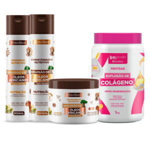 Kit Óleos Africanos + Creme para Pentear de Colágeno 1Kg bn.Cachos