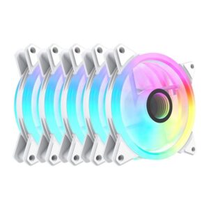 Kit Ventoinhas Aigo 5x120mm ARGB Branco