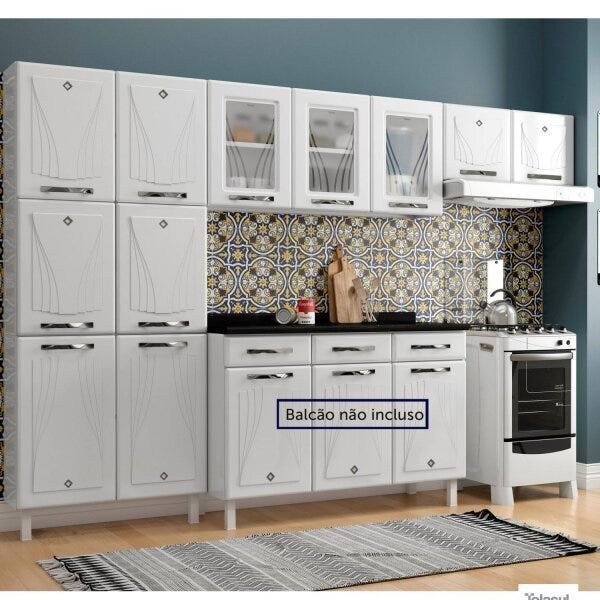 Cozinha Compacta 3P?s Star New Branco 1 Cozinha Compacta 3 Peças 11 Portas Star New Branco