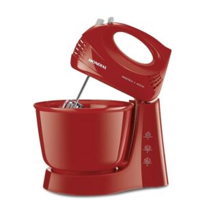 Batedeira Mondial Prática B44R | 3 Velocidades + Turbo, 1 Tigela, 400W, Vermelha