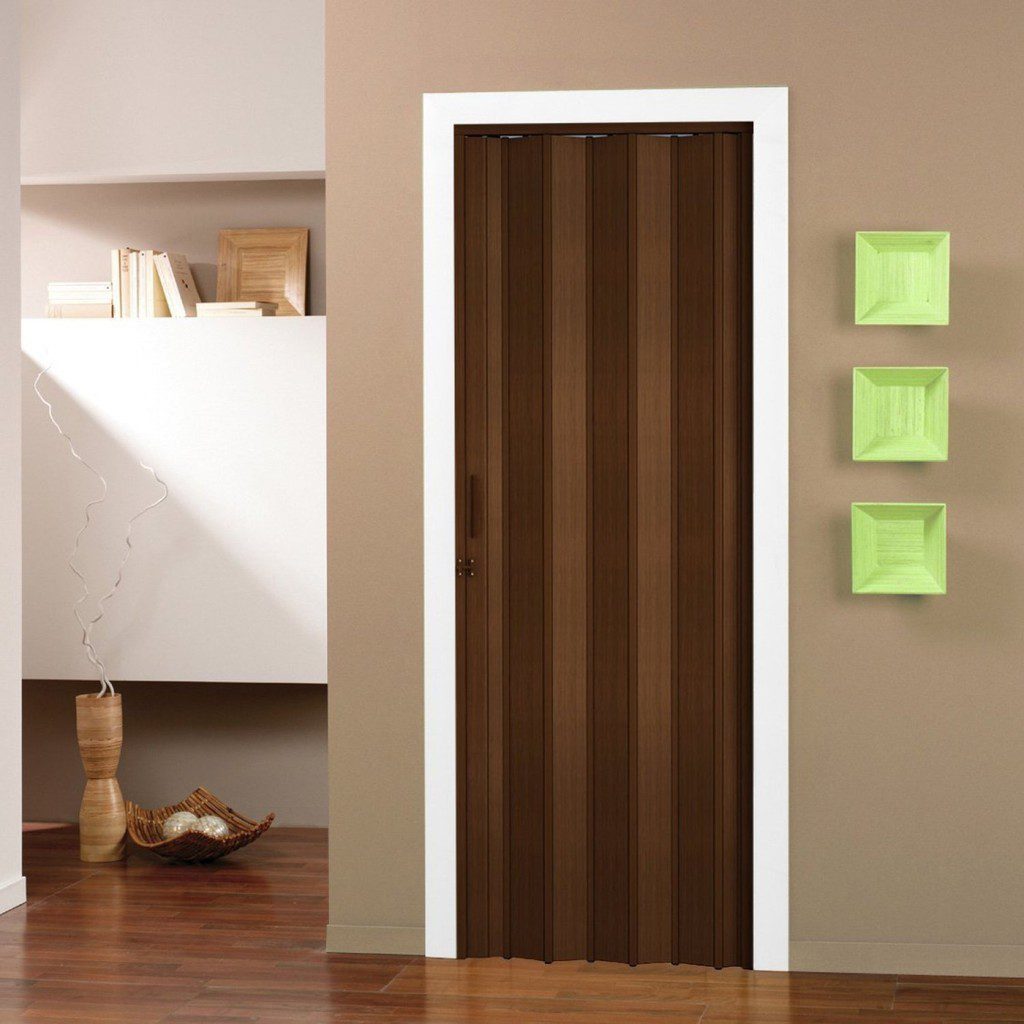 Porta Sanfonada PVC 210cm Imbuia 1 Porta Sanfonada PVC 210cm Imbuia