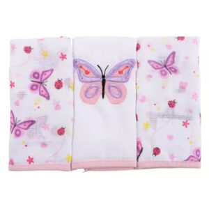 Kit Pano De Boca Gijo Borbado Borboleta - 03 Peças