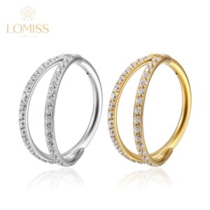 Piercing Argola Segmento Articulado Duas Fileiras Zircônia Helix Septo Rook Conch Nariz