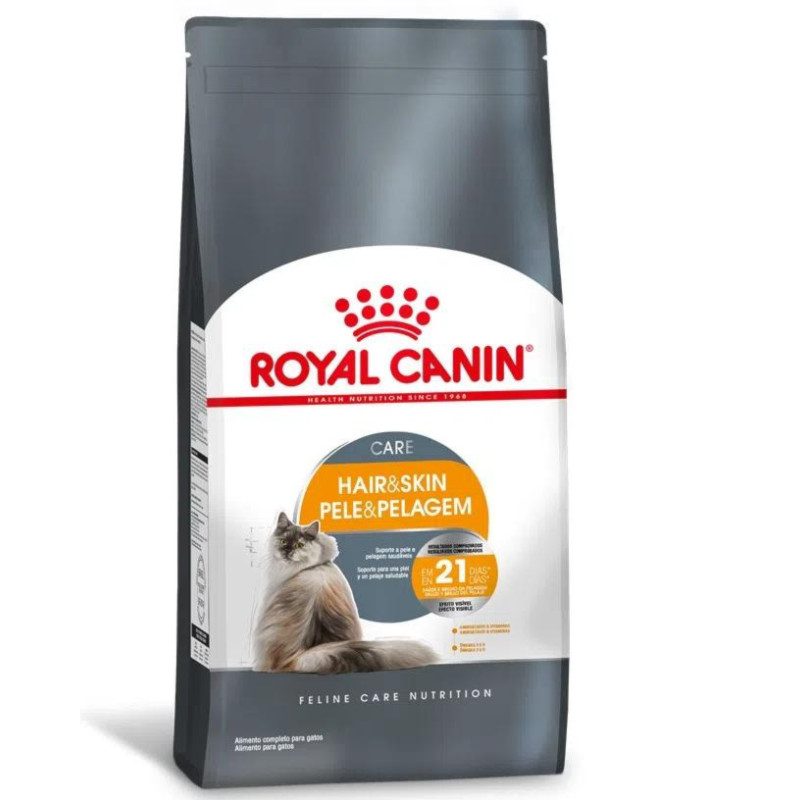 Ra??o Royal Canin Hair Skin Gatos 1 Ração Royal Canin Hair Skin para Gatos Adultos Pele e Pelagem 400g