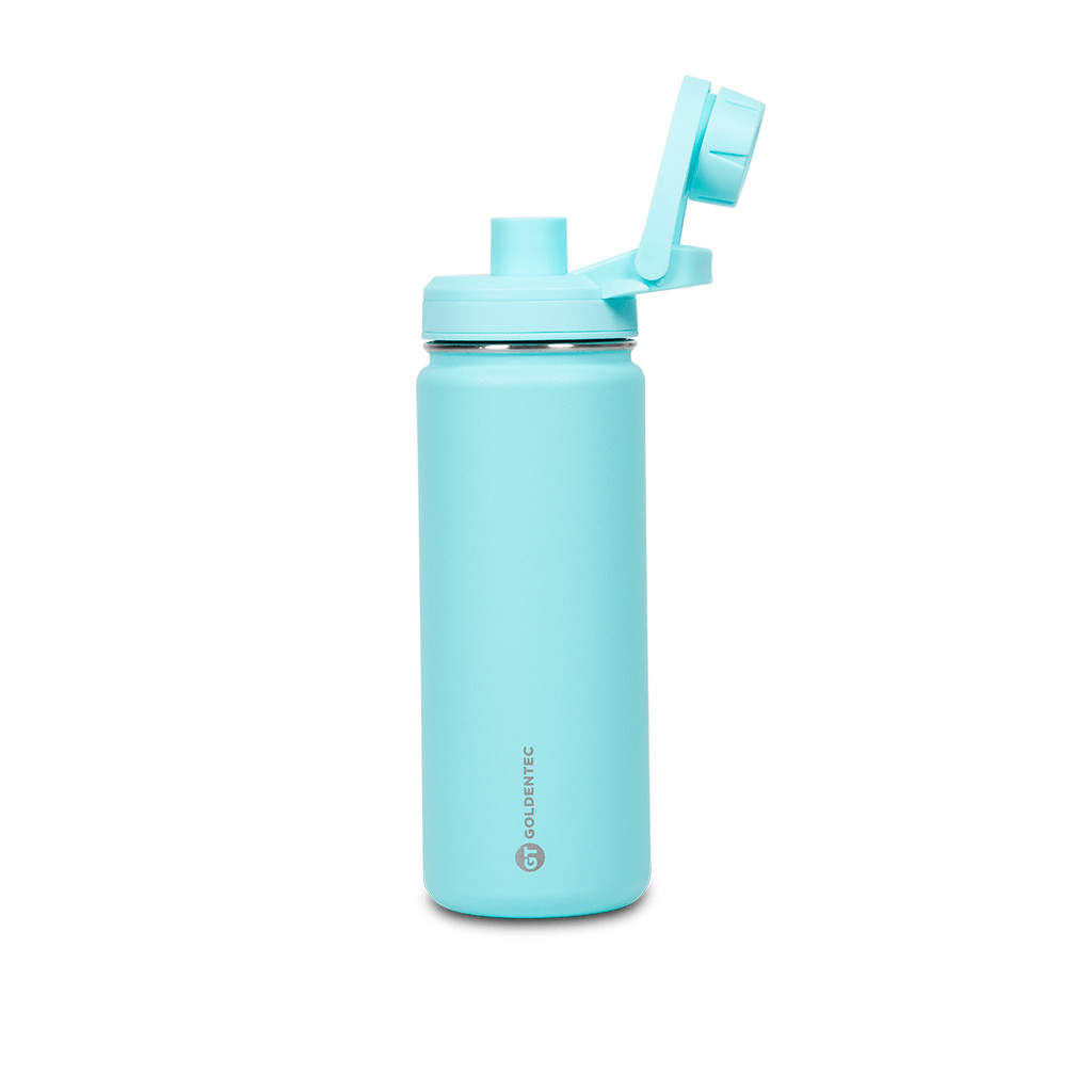 Garrafa T?rmica Inox 500ml Goldentec Azul Claro 1 Garrafa Térmica Inox 500ml Goldentec Azul Claro