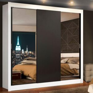 Guarda Roupa Casal Mônaco Madesa Branco Preto