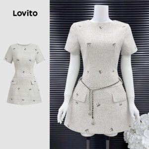 Vestido Assimétrico Caqui com Laço Floral