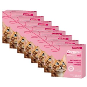 Vermífugo Chemital Gatos Chemitec Kit 7 - 4 Comprimidos