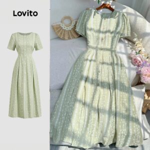 Vestido Boho Plissado Verde Floral