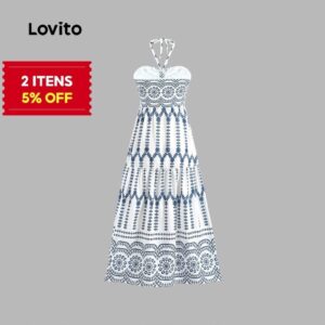 Vestido Boho Geométrico Plissado Verão