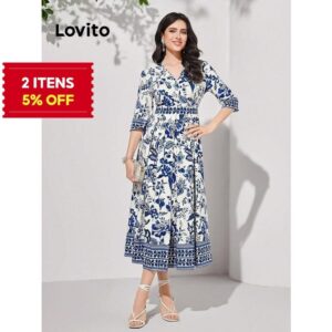Vestido Floral Elegante Feminino LNL67129