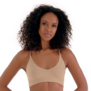 Sutiã Top Nadador Bojo Removível Bege