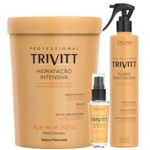 Kit Máscara Hidratação 1Kg + Fluido Escova + Reparador