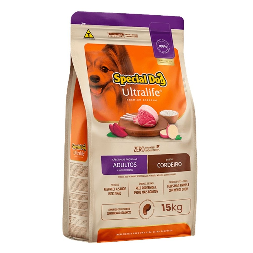 Ra??o Special Dog Ultralife Ra?as Pequenas Cordeiro 15kg 1 Ração Special Dog Ultralife Raças Pequenas Cordeiro - 15Kg