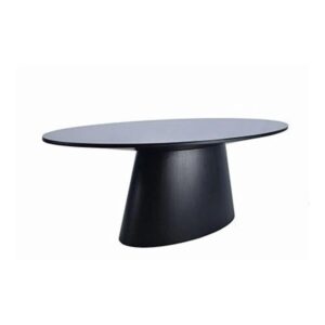 Mesa Jantar Cone Oval 180x100 Laqueada Preto