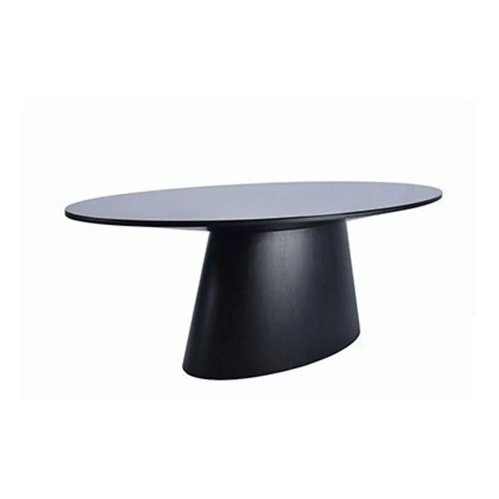Mesa Jantar Cone Oval 180x100 Laqueada Preto 1 Mesa Jantar Cone Oval 180x100 Laqueada Preto