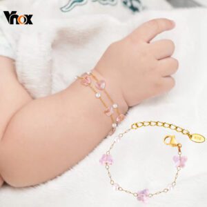 Pulseira Infantil Vnox Borboleta Ouro 18K