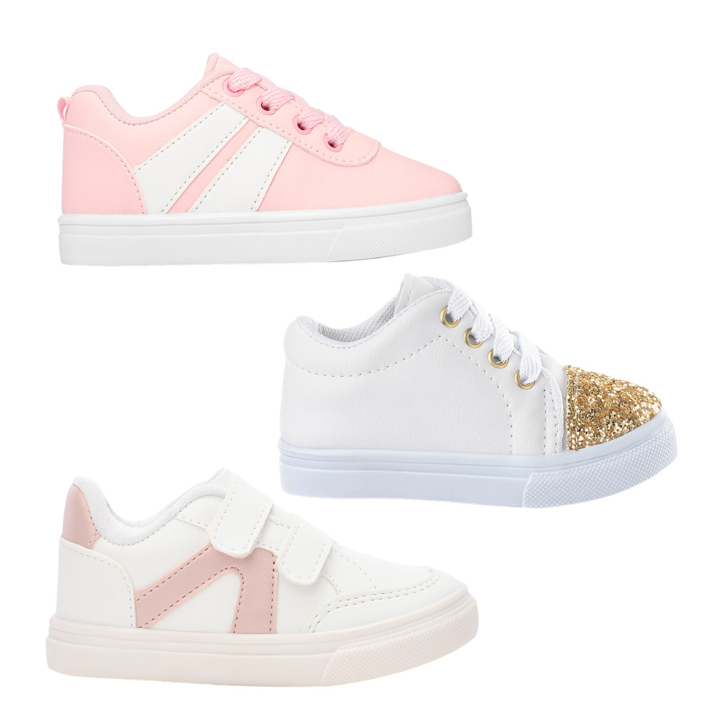 Combo 3 Pares de T?nis Infantil Funfy Menina - Casual e Leve 1 Combo 3 Pares de Tenis Infantil Casual Menina Funfy Leve feminino