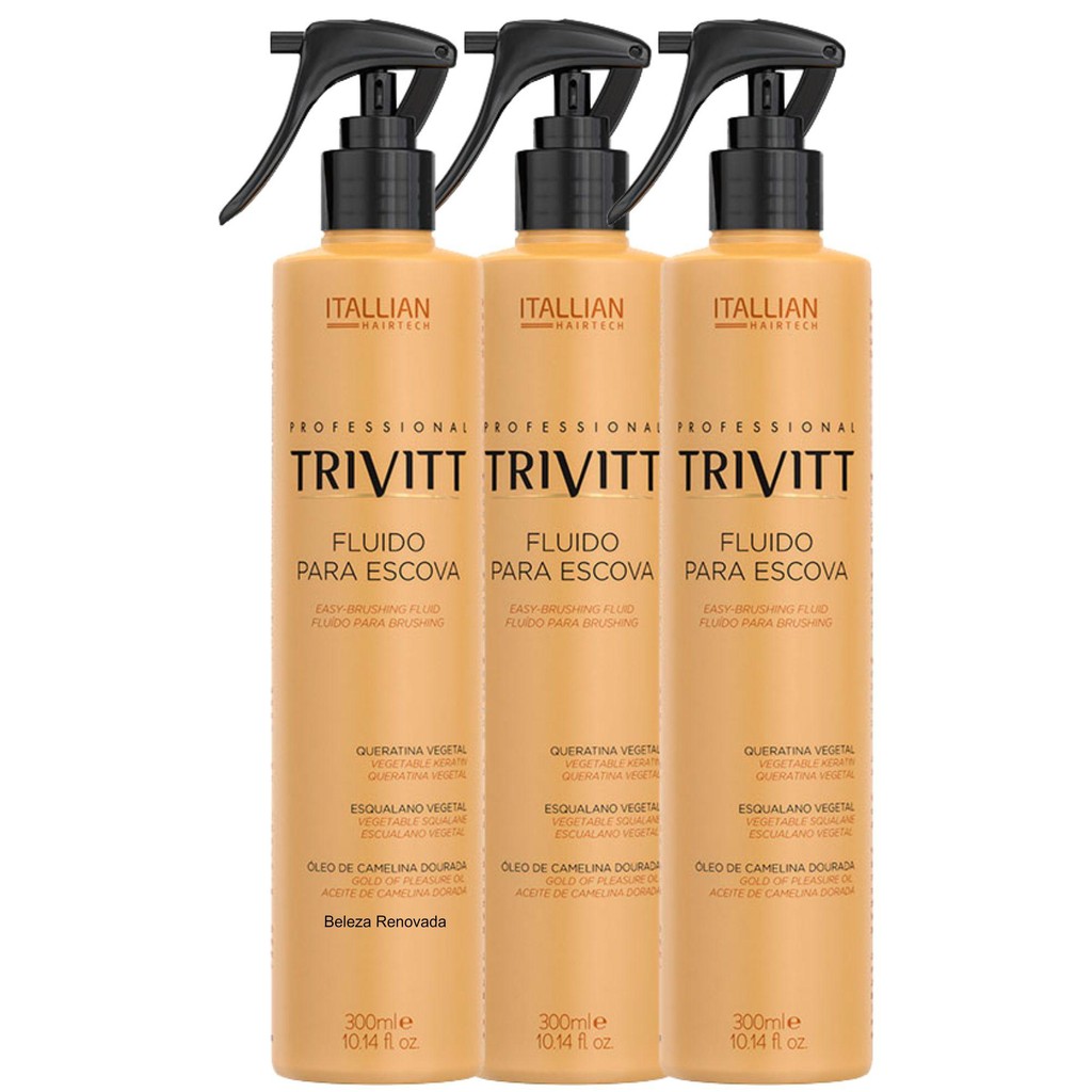 Kit 3 Fluidos Escova Protetor T?rmico 300ml 1 Kit 3 Fluidos Escova Protetor Térmico 300ml