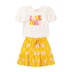 Conjunto Feminino Infantil Mangas Bufantes