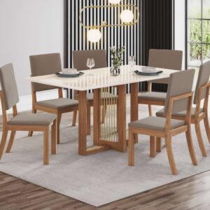 Conjunto Sala Jantar Canto Reto Vidro