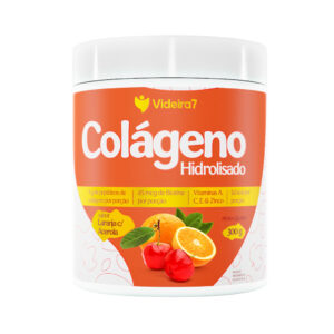 Colágeno Hidrolisado + Vitaminas, Minerais e Biotina  Sabor Laranja com Acerola 300g