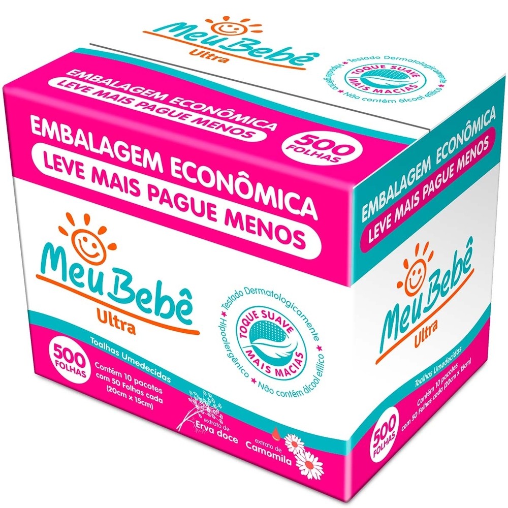 Toalha Umedecida Meu Beb? 500 Folhas 1 Toalha Umedecida Meu Bebê Ultra 500 Folhas
