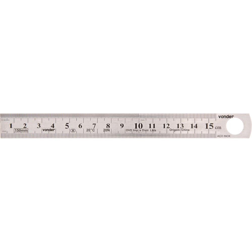 Escala Aço Inox 150mm Vonder - Medições Precisas 1 Escala Aço Inox 150mm Vonder
