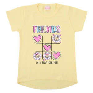 Blusa Infantil Color Girl Mullet Estampa Friends Com Strass