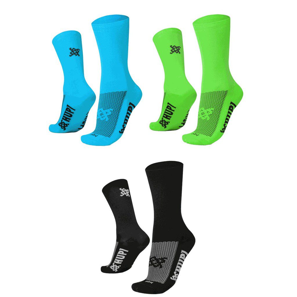 Meias de Corrida HUPI Lisas Coloridas (3 Pares) 1 Meias de Corrida HUPI Lisas Coloridas (3 Pares)
