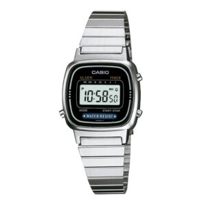 Relógio de Pulso Casio Feminino Digital Vintage Prata Mini Presente Moda Gift LA670WA-1DF