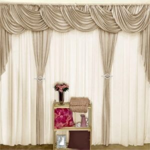 Cortina Mara Duplo Malha Gel 3,00M X 2,60M Avelã e Palha