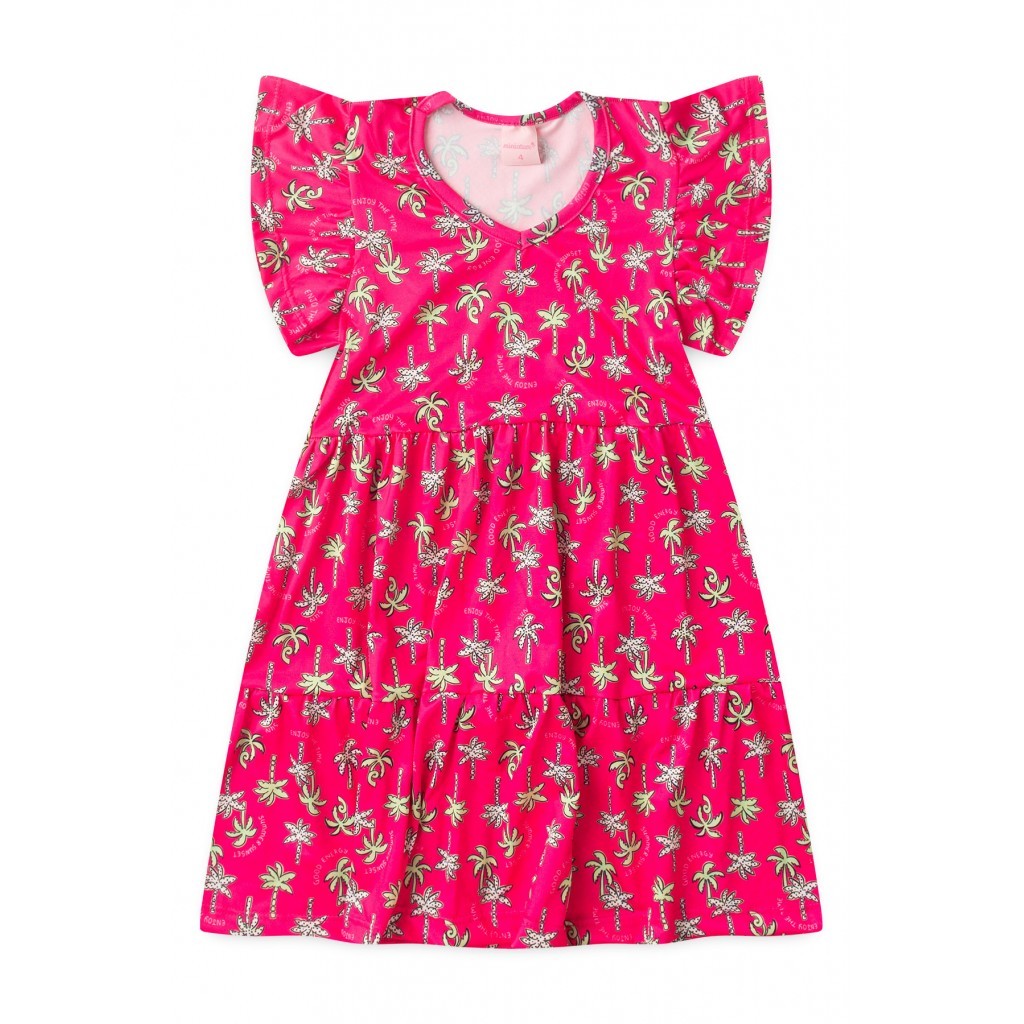 Vestido Feminino Infantil Leveza Da Maresia - Rosa 1 Vestido Feminino Infantil Leveza Da Maresia
