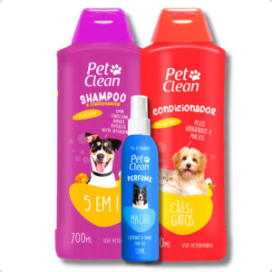 Kit Banho Pet Clean: Shampoo + Condicionador + Perfume