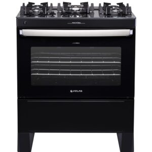 Fogão 5 Bocas Atlas Agile Up Glass Preto