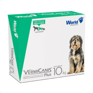 Vermicanis Plus Vermífugo World para Cães de 10Kg - 4 Comprimidos
