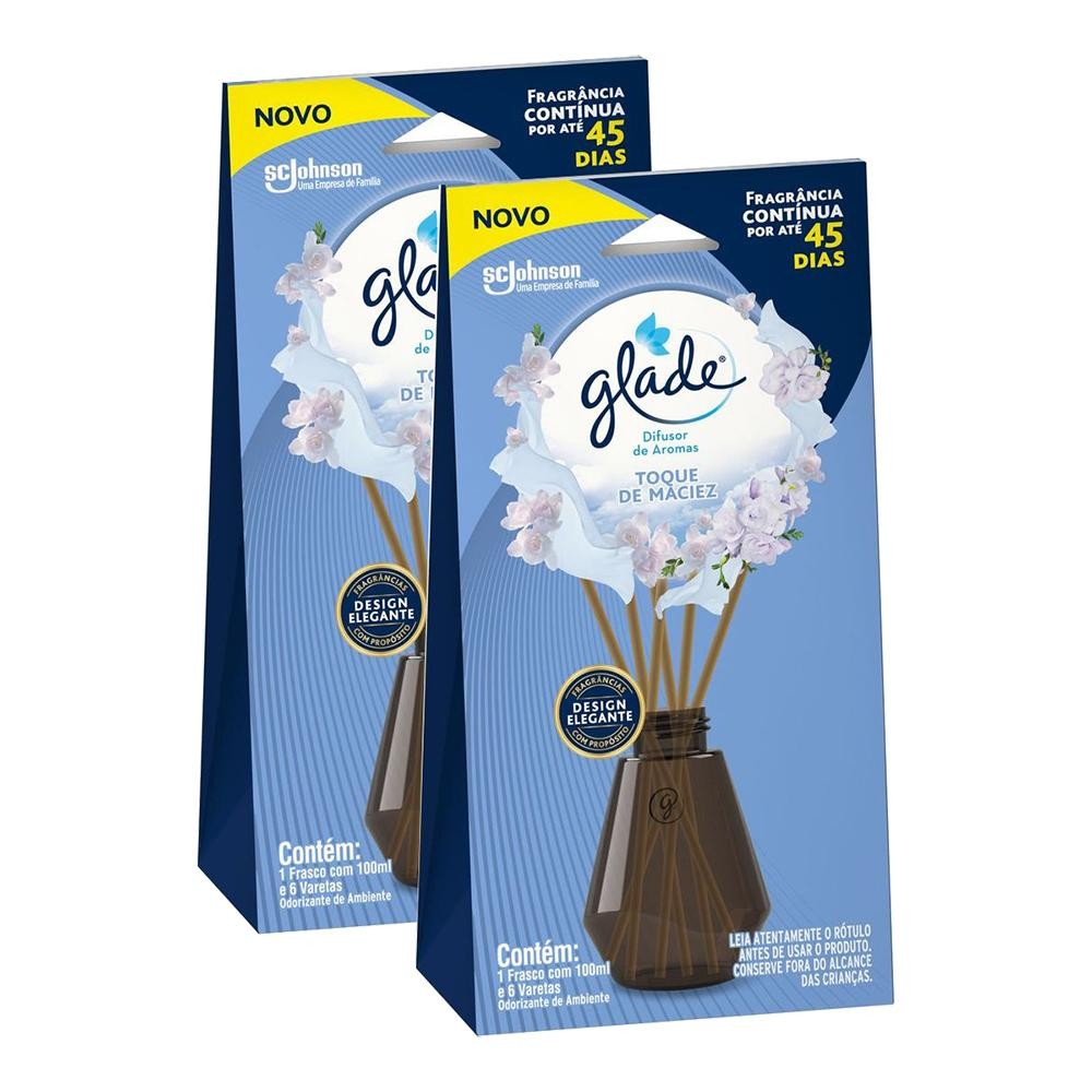 Kit 2 Difusor Glade Toque de Maciez 100ml 1 Kit 2 Difusor Glade Toque de Maciez 100ml